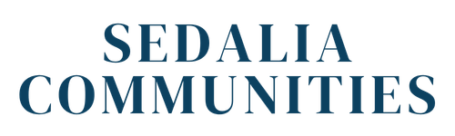 The image features the words "Sedalia Communities" in blue text.